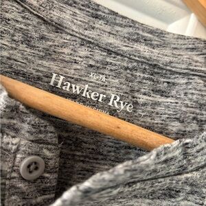 NWOT Hawker Rye Gray Button-Up Henley T-Shirt